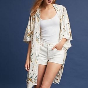 Anthropologie Floreat Velvet Dandelion Kimono